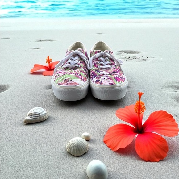 VANS Off the Wall Doheny Platform Floral Tropical Pattern Sneakers Women’s 9.5 - Picture 8 of 12
